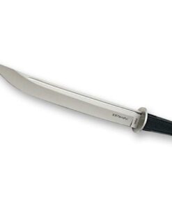 Honshu United Cutlery Tanto Knife and Leather Sheath - 440 Stainless Steel Blade, Overmolded TPR Grip, Stainless Steel Handguard - Tactical Knife for Defense or Hunting - 16 3/4" Overall 9 41oSmrpHTxL