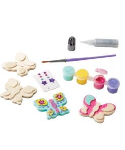 Alternative view of Melissa & Doug Created by Me! Wooden Butterfly Magnets Craft Kit (4 Designs, 4 Paints, Stickers, Glitter Glue)
