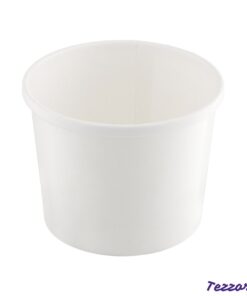 Tezzorio (Set of 100) 12 oz White Paper Soup Containers with Lids Combo Pack, Take Out Hot/Cold Food Containers, Ice Cream/Frozen Yogurt Dessert Cups,  / To-Go Disposable Deli Containers 7 41ogfRY2z3L