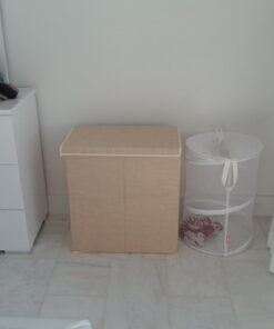 Honey-Can-Do Large Dual Laundry Hamper with Lid, Natural Resin Folding Dual Hamper 23 41oloTUwzL