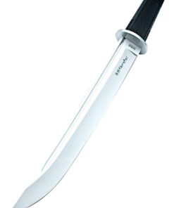 Honshu United Cutlery Tanto Knife and Leather Sheath - 440 Stainless Steel Blade, Overmolded TPR Grip, Stainless Steel Handguard - Tactical Knife for Defense or Hunting - 16 3/4" Overall 11 41on0JJ64qL