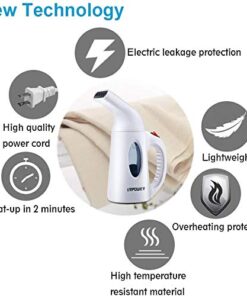 URPOWER Steamer for Clothes Steamer, Portable Handheld Garment Fabric Steamer Fast Heat-up Powerful Clothes Steamer with High Capacity for Home and Travel - Not for Abroad 01-130ml White 37 41p nSDNJJL