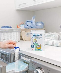 Nellie's Laundry Soda, 100 Load Tin, Non Toxic, Biodegradable, Hypoallergenic, Vegan, Leaping Bunny Certified, 52.8 Oz, Pack of 2 Fragrance Free 3.3 Pound (Pack of 2) 17 41p5KAIcKqL