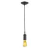 Globe Electric 64906 1-Light Pendant, Matte Black, Black Woven Fabric Cord, E26 Base Socket, Kitchen Island, Café, Decorative, Ceiling Hanging Light Fixture, Modern, Vintage, Bulb Not Included Without Bulb 26 41pMFCd5ysL 1