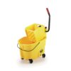 Rubbermaid Commercial Products WaveBrake 26 Qt. Side-Press Mop Bucket and Wringer Combo on Wheels, Yellow, for Professional/Industrial/Business Heavy-Duty Floor Cleaning/Mopping
