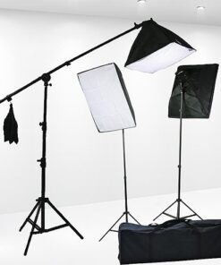 Fancierstudio Lighting kit UL9004SB-69BWG 2000 Watt Photo Studio Lighting Kit with 6-9 Feet Muslin Backdrop and Background Stand-Black White 20 41pdJ811kL