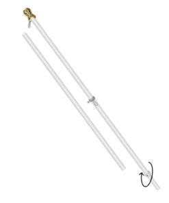 6ft Spinning Flag Pole – White 25 41plfpF2gRL