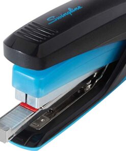 Swingline Stapler, Quick Touch Reduced Effort Stapling, Full Strip, 20 Sheets, Black/Blue (S7064506) 20 41pmN38tWqL