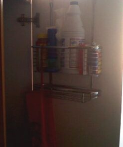 iDesign Axis Over the Cabinet 2-Tier Kitchen Storage Basket Organizer for Aluminum Foil, Sandwich Bags, Cleaning Supplies, Garbage Bags, Bath Supplies, Chrome 47 41q4S5N2qHL