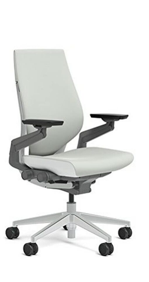 Steelcase Gesture Office Chair - Ergonomic Work Chair with Wheels for Carpet - Comfortable Office Chair - Intuitive-to-Adjust Chairs for Desk - 360-Degree Arms - Nickel Gray Fabric Nickel Fabric