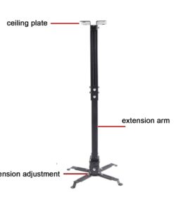 Henxlco Universal Projector Mount Wall or Ceiling Bracket with Adjustable Height and Extendable Arms Tilt DLP LCD Projection Mount for Home and Office Different Size Projector (Black) Black 22 41qTiErBWL