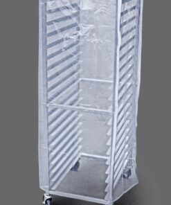 New Star Foodservice 36572 Plastic 20-Tier Commercial Kitchen Bun Pan Rack Cover, 28-Inch by 23-Inch by 61-Inch, Set of 2, Clear
