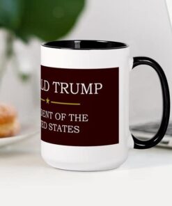 CafePress Donald Trump For President V3 Large Mug 15 oz (444 ml) Ceramic Coffee Mug White/Black Inside 9 41qwRUjtslL