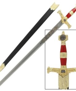 Alternative view of King Solomon Medieval Crusader Replica Longsword - Red