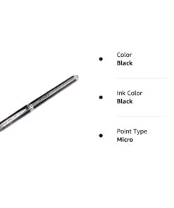Uni-Ball Vision Elite Stick Micro Point, Airplane-Safe, Rollerball Pens, Black Ink, 0.5mm, 6 Pack 9 41rNBAroOyL