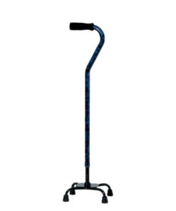 Essential Medical Supply Designer Small Base Quad Cane with Indigo Design