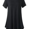 LARACE Short Sleeve Shirts for Womens Plus Size Tops Casual Summer Clothes Asymmetrical Tunic Blouses Black 1X 15 41rUVbxhuML