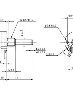 Taiss 2pcs RV24YN20S 10K Potentiometer Single Turn Carbon Film Rotary Taper Potentiometer Used for Inverter speed regulation Motor speed control + 2pcs A03 knob + 2pcs dials (B103 10K ohm) B103 10K ohm 15 41rcjWQ5gVL