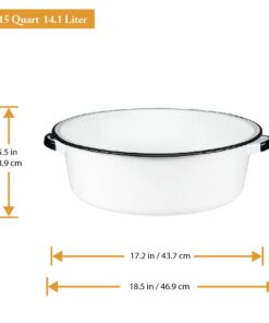 Granite Ware Enamel on Steel Dish Pan with handles, 15-Quart capacity, Speckled White 15 Quart 21 41rpaL4bxKL