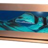Exotic Sands - USA Manufacturer Direct- Md61 Moving Sand Pictures - Medium Silver Aluminum Frame (Ocean Blue) Beautiful Colored Sandscapes. Contemporary Gift Hourglass - (Timer) #1 Rated Gift Ocean Blue