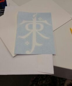 Bargain Max Decals - LOTR Tolkien Monogram Sticker Decal Notebook Car Laptop 5" (White) 18 41ry8BcgllL