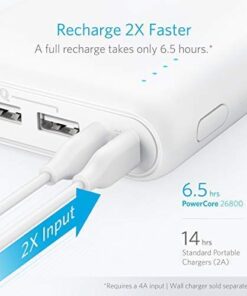 Anker Power Bank, 26,800mAh External Battery with Dual Input Port and Double-Speed Recharging, 3 USB Ports for iPhone 15/15 Plus/15 Pro/15 Pro Max, iPad, Samsung, Android and Other Devices white 29 41rymVQgTlL