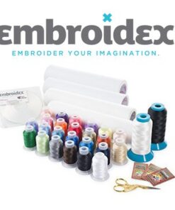 Embroidex Embroidery Machine Starter Kit - Everything Needed to Do Machine Embroidery Thread, Stabilizer, Bobbin Needles Etc Plus Bonus Embroidery Designs and Instructional CD 16 41s61uE82fL