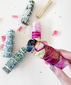 Alternative view of MAMA WUNDERBAR Smudge Kit - White Sage, Cedar, Flower Sage, Yerba Santa, Palo Santo. Home Cleansing, Blessing, Manifesting, Love