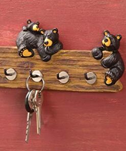 Black Bear Family 3.5 x 7.5 Hand-cast Resin Figurine Key Holder 17 41shG2rKgXL