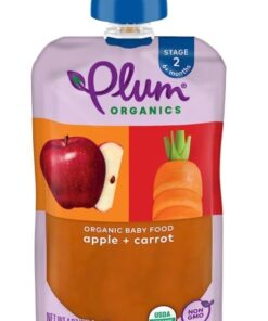Alternative view of Plum Organics Stage 2 Organic Baby Food - Apple and Carrot - 4 oz Pouch (Pack of 12) - Organic Fruit and Vegetable Baby Food Pouch Apple,Carrot