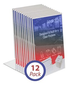 SOURCEONE.ORG Premium 5 x 7 Slant Back Clear Acrylic Sign Holder, Ad Frame, Picture Frame 12 Pack 10 41sxNUE0WmL