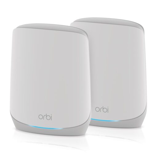 NETGEAR Orbi Whole Home Tri-Band Mesh WiFi 6 System (RBK762S) – Router With 1 Satellite Extender - Coverage up to 5,000 sq. ft, 75 Devices – Free Armor Security - AX5400 802.11ax (up to 5.4Gbps) AX5400 | 2-Pack