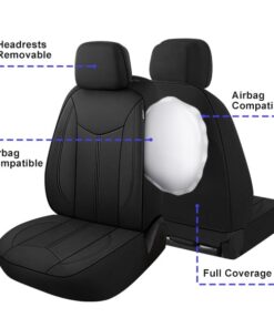 CAROMOP Waterproof Car Seat Cover Full Seats, Neoprene Seat Covers for Cars,Split Bench Compatible Car Interior Covers, Universal Fit Most Car Sedan Truck SUV(Black) Black Full Set 20 41t12SkRmZL