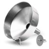 Super Large Stainless Steel Large Funnel with Detachable Strainer/Filter for Cooking Oil and Transmission Liquid and Powder, Food Grade Metal Kitchen Funnels 7.9 Inch 19 41tJNIhbvL