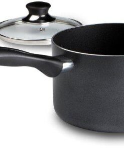 T-fal Specialty Nonstick Handy Pot with Glass Lid 3 Quart Oven Safe 350F Cookware, Pots and Pans, Dishwasher Safe Black Aluminum 19 41tXs xwbVL