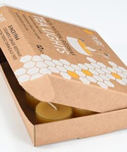 Beeswax Tea Light Candles - 100% Pure Natural Refined with Chemical Free Cotton Beeswax Wick *BONUS* Get a free DRIPLESS beeswax lighter Wick MADE IN USA 10 17 41ts9E56vsL