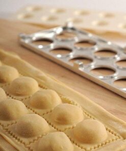 Norpro 3 Piece Ravioli Maker and Press Set with Rolling Pin, Large, White and silver 17 41tsswxLPGL