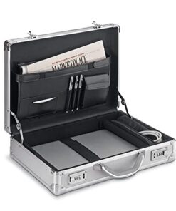 Solo New York Fifth Avenue 17.3 Inch Aluminum Laptop Attaché Briefcase, Hard-sided with Combination Locks, Silver 28 41tu06OEUbL