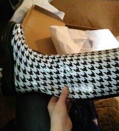 Sunville Women's Mid Calf Waterproof Rubber Garden Rainboots 6 Houndstooth 11 41u1p efdML