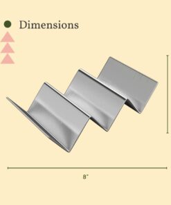 Pack of 4 - Stainless Steel Taco Holder Stand - Truck Tray Style - Each Rack Holds Up to 3 Tacos - Oven, Grill & Dishwasher Safe - Size 8" x 4" x 2" 4 Pack 26 41uZ3RHaW3L