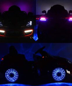 Roadster Ride On Kids Car w/Remote Control for Kids | 12V Power Battery Licensed Kid Car to Drive with 3 Speeds, LED Lights, Dining Table, Leather Seat 21 41upr8iVJgL