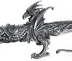 Vulcan Gear 36" Saint George Dragon Saber Fantasy Medieval Knight Sword - Choose Your Color Color Style 1 - Silver 13 41vC1BqoZnL