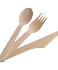 Perfect Stix Green Cutlery 100ct Wooden Disposable Cutlery Kit of 50 Forks, 25 Spoons, 25 Knives, 6" Length (Pack of 100), Plain Cutlery Kit Pack of 100ct Natural Cutlery Set 13 41vq9fBgu9L