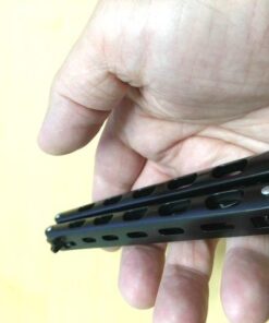 Anlado Balisong Butterfly Knife Trainer Practice with O-ring Latch - Enhanced Version - Black Metal Steel - no Offensive Blade - for Beginner, Children, Butterfly Knives Lover and more 23 41w9dQi14fL