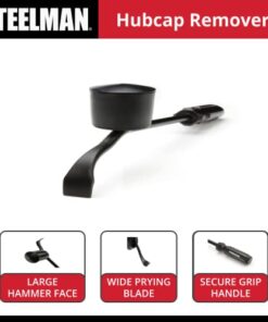 Steelman HubCap Remover Auto Tool for Mechanics, Heavy-Duty Steel, Large/Rubber Hammer Face, Wide Prying Blade, Knobbed Handle HubCap Remover Knobbed Handle 18 41wSSDCPnuL