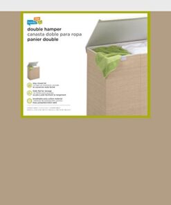 Honey-Can-Do Large Dual Laundry Hamper with Lid, Natural Resin Folding Dual Hamper 15 41wYKVU0JgL