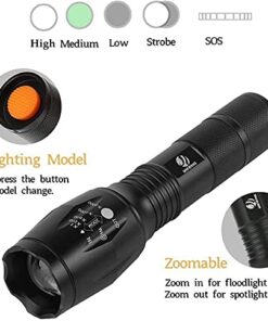 yIFeNG Tactical Flashlight Led Flashlight High Lumens S1000 - XML T6 Upgraded Flash Light Ultra Bright with Zoomable 5 Modes, Camping Accessories for Outdoor Emergency Gear (2 Pack) 2 Pack 38 41wuXK9UxpS