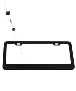 Alternative view of 2 PCS Thick Aluminum Alloy License Plate Frames, Car Licence Plate Holder Covers with Bolts,Washers and Chrome Screw Caps for US Standard (2 Holes Wide Black) 2 Holes Wide Black
