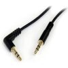 StarTech.com 3 ft. (0.9 m) 3.5mm Audio Cable - 3.5mm Slim Audio Cable - Right Angle - Male/Male - Aux Cable (MU3MMSRA), Black 1 Angled Connector 15 41xL6RsjjTL