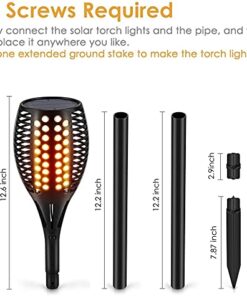 Alternative view of Aityvert Upgraded Larger Solar Torch Lights, Waterproof Outdoor Dancing Flames Lights, Flickering Flames Garden Lights, Landscape Decoration Pathway Patio Lights 43" 96 LED (2 Pack) Pack of 2